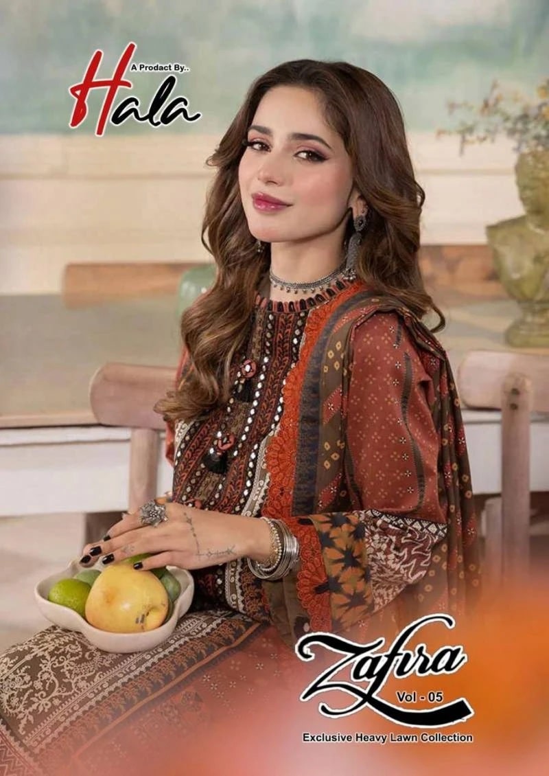 Hala Zafira Vol 5 Exclusive Lawn Pakistani Dress Material