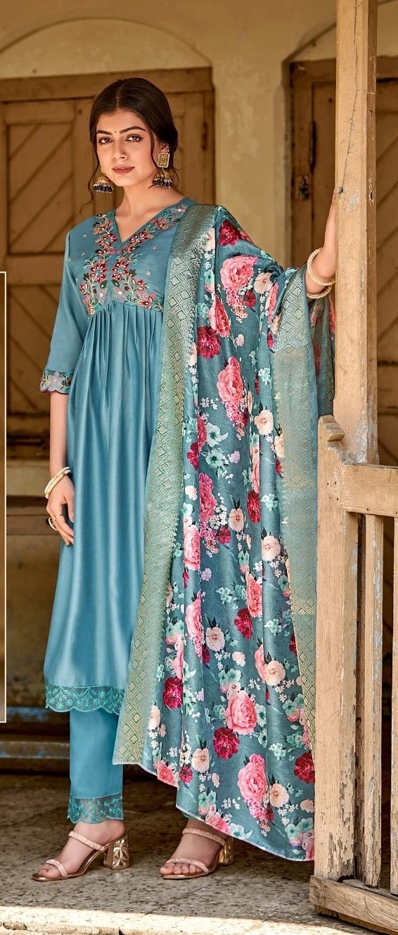 Vitara Kanak Silk Designer Aila Cut Ready Made Collection