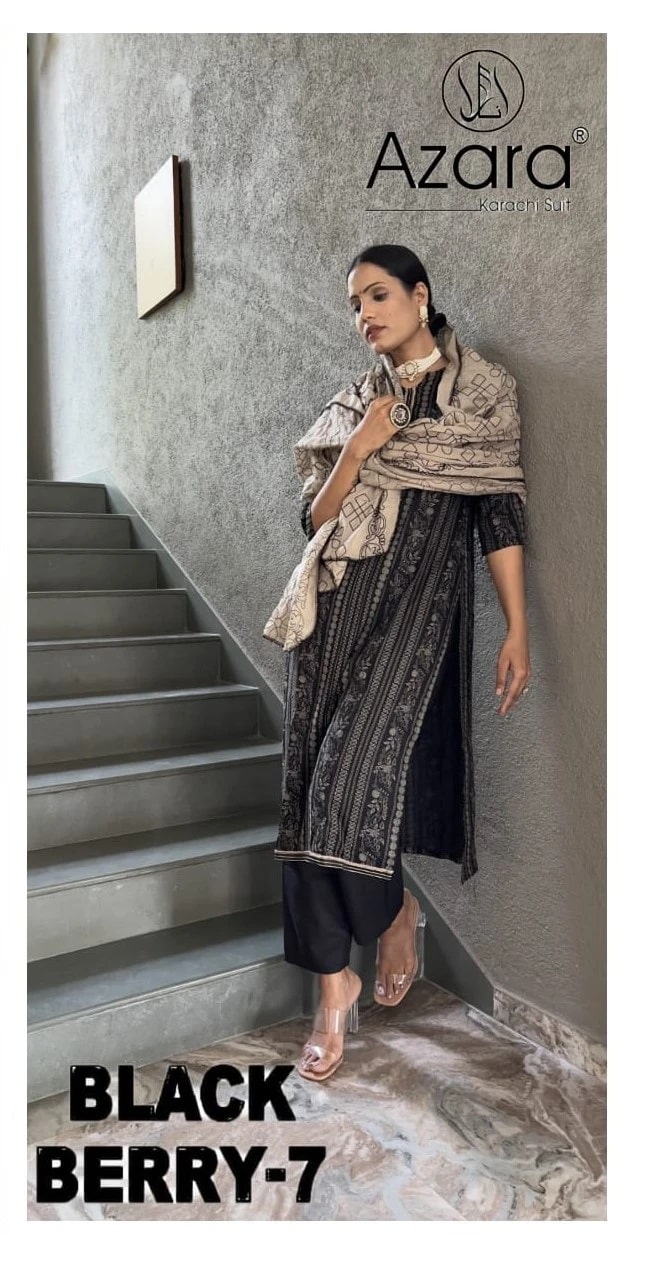 Radhika Azara Black Berry Vol 7 Pure Cotton Dress Materials Wholesale