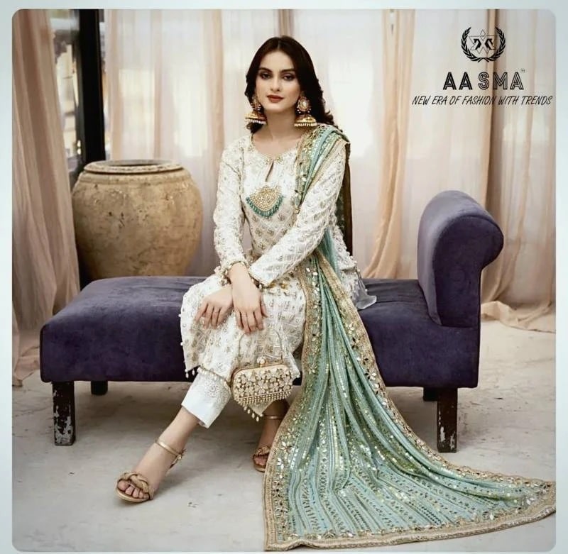 Aasma 208 Georgette Designer Pakistani Salwar Suits Wholesale