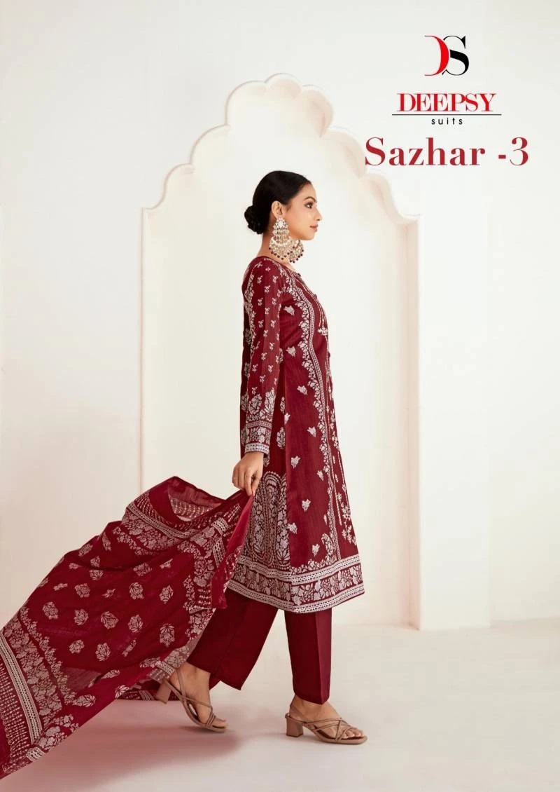 Deepsy Sazhar 3 Designer Salwar Kameez Cotton Dupatta