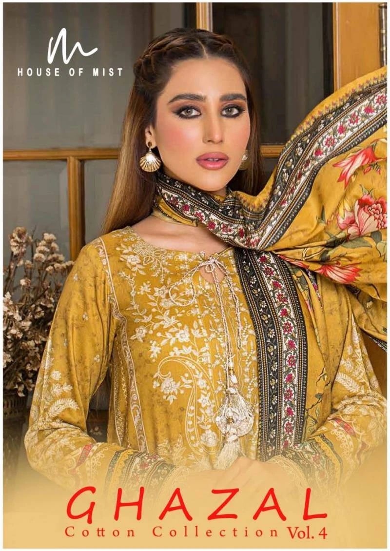 House Of Mist Ghazal Vol 4 Pakistani Cotton Dress Material Collection