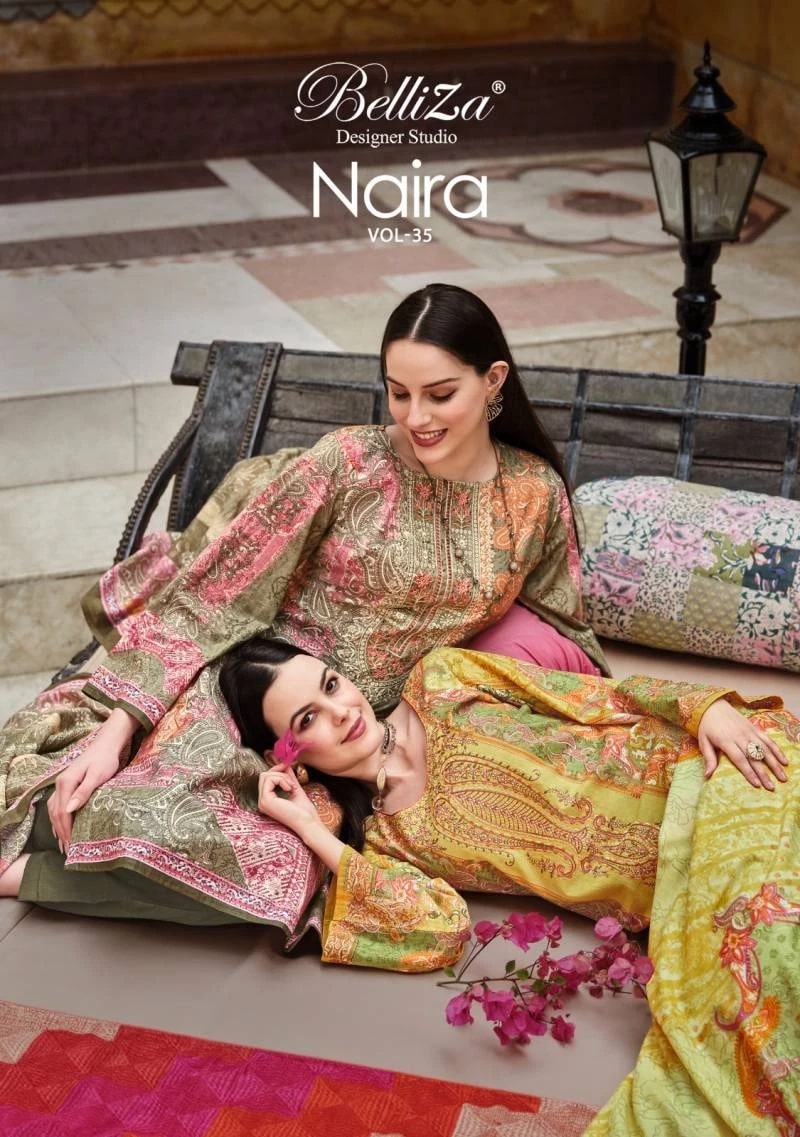 Belliza Naira Vol 35 Exclusive Embroidery Work Dress Material Collection