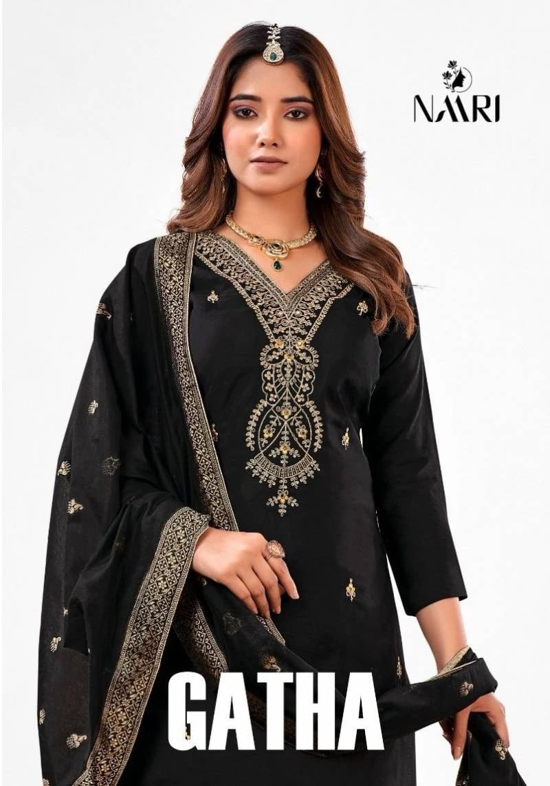 Naari Gatha Roman Silk Designer Suits Wholesale
