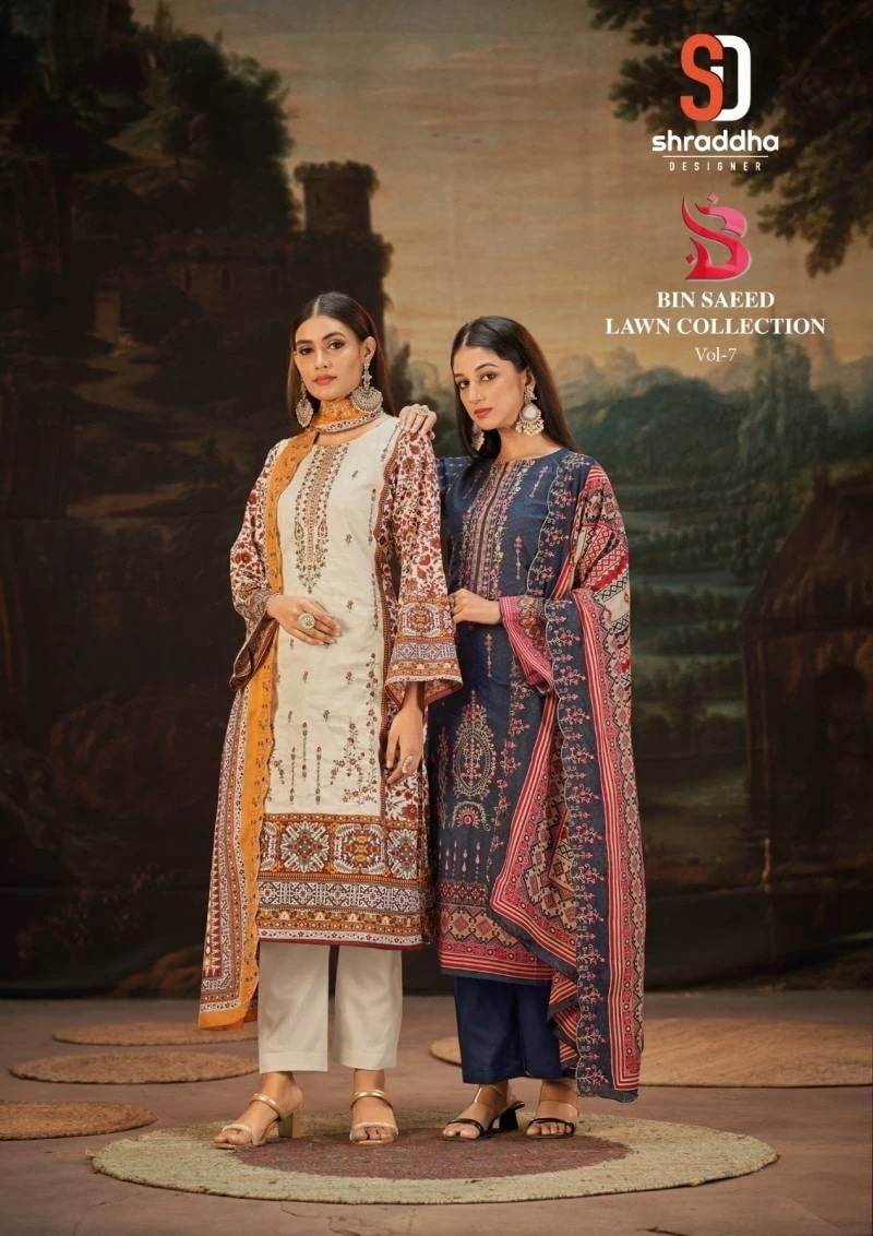 Shraddha Bin Saeed Lawn Collection Vol 7 Pakistani Suits Wholesale