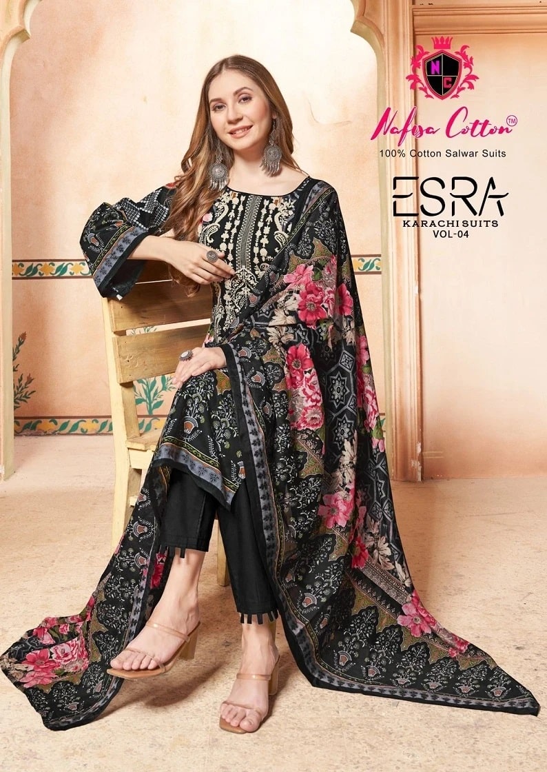 Nafisa Esra Vol 4 Karachi Cotton Dress Material Collection
