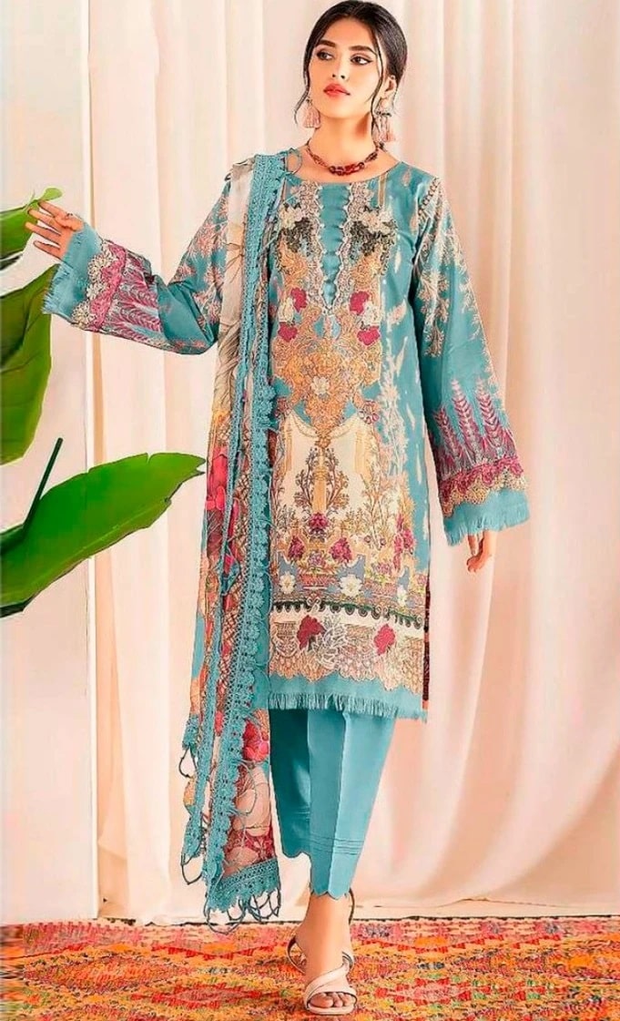 Taj 422 And 499 Pakitani Suits Cotton Dupatta Collection