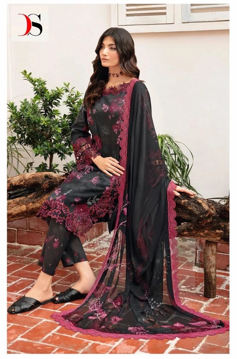 Deepsy Ramsha Rangrez Luxury Lawn 24 Salwar Suits Chiffon Dupatta