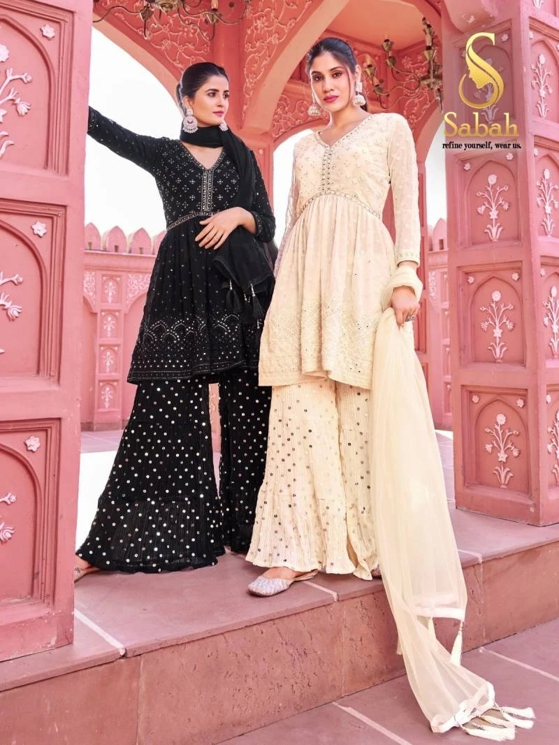 Sabah Black And White Designer Salwar Kameez Collection