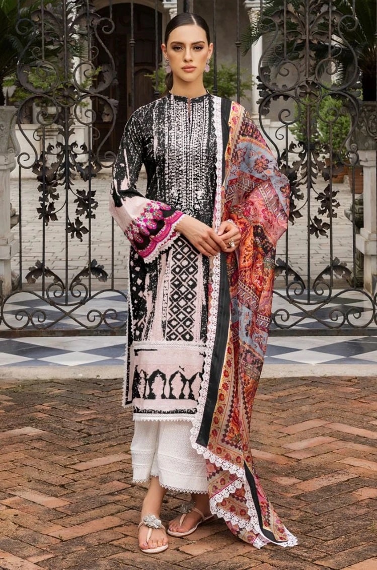 Taj 497 And 498 Queen Court Cotton Dupatta Pakistani Salwar Suits