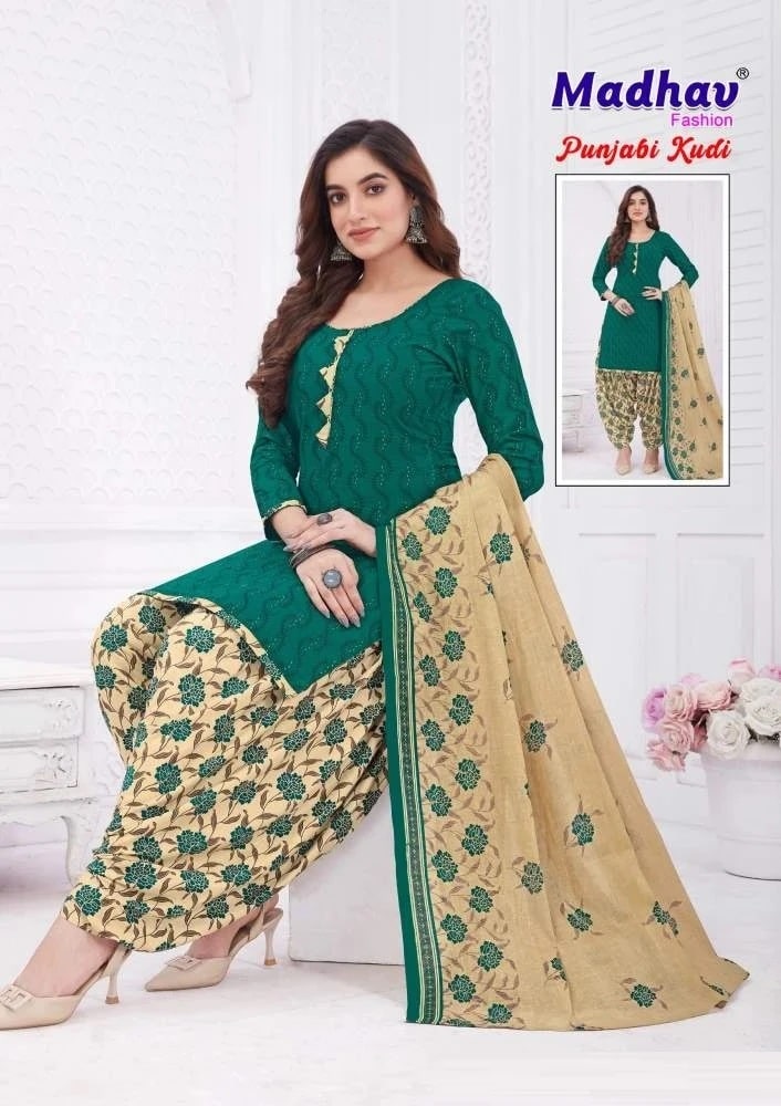 Madhav Punjabi Kudi Vol 12 Cotton Ready Made Dress Collection