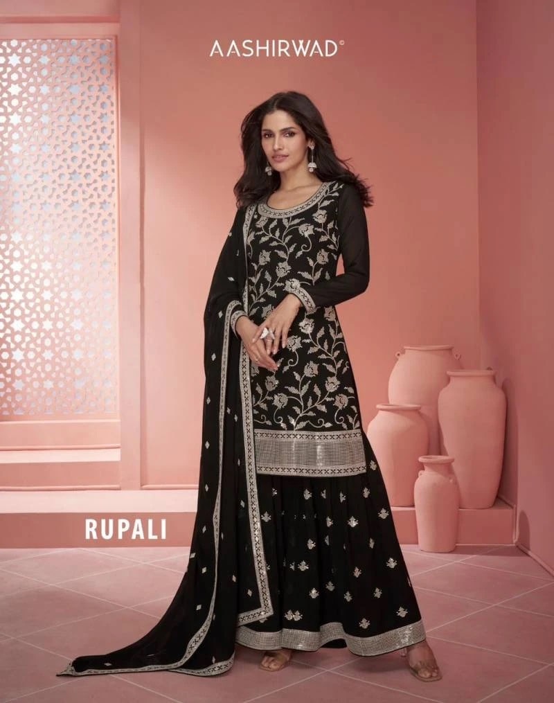 Aashirwad Rupali Real Georgette Designer Salwar Suits Collection