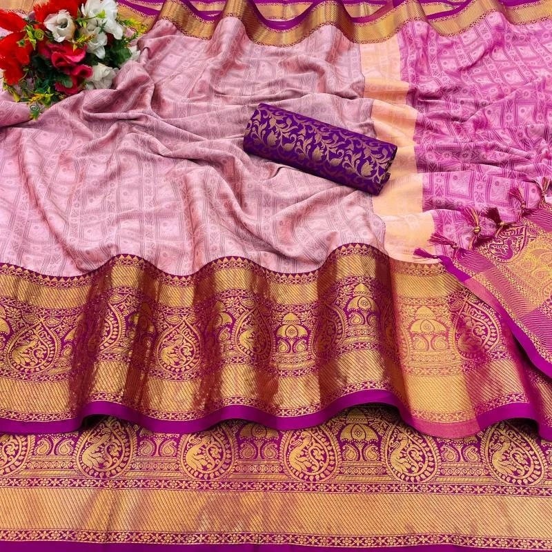 Aab Bhagyashree Copper Silk Wedding Saree Collection
