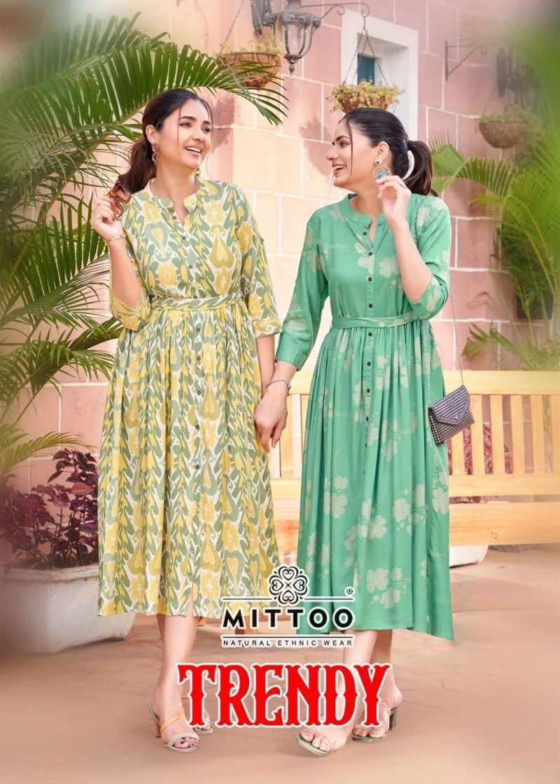 Mittoo Trendy Printed Embroidery Kurti Collection