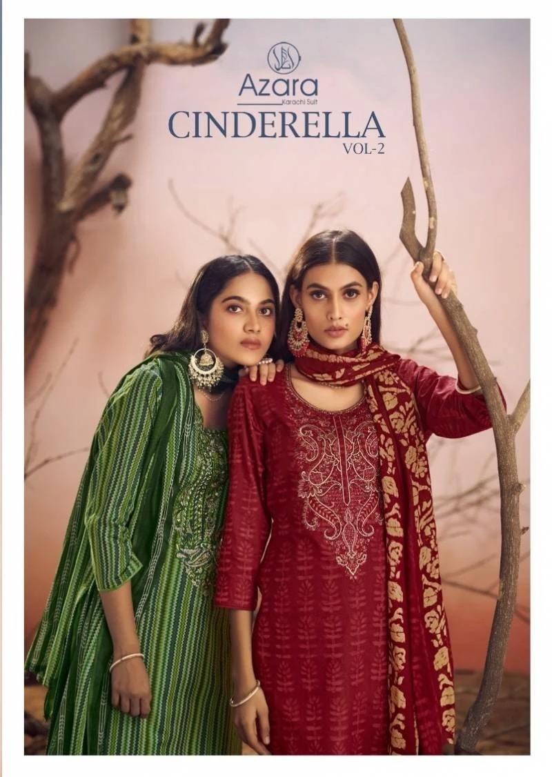 Radhika Azara Cinderella Vol 2 Cotton Embroidery Dress Material Collection