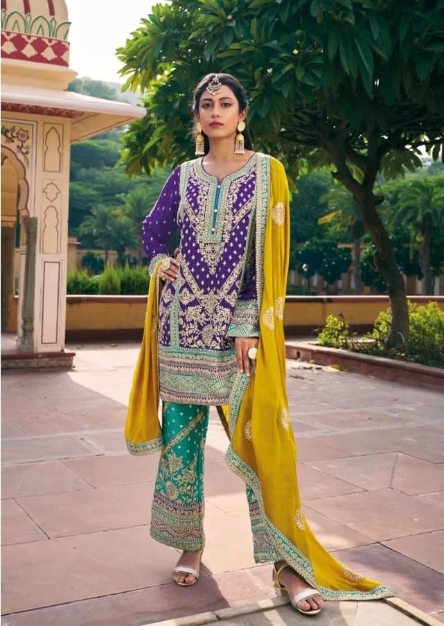 Avani 3001 To 3003 Chinon Designer Salwar Suits Collection