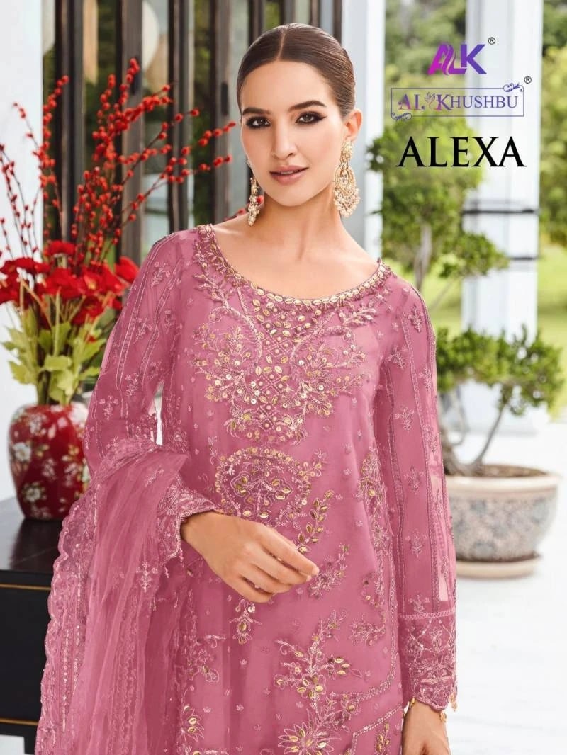 Alk Khushbu Alexa Vol 1 Organza Pakistani Suits Wholesale