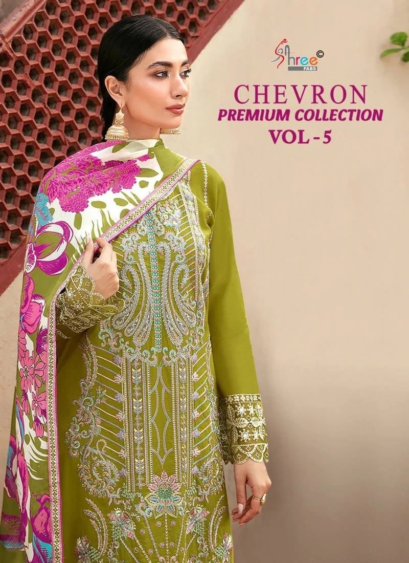 Shree Chevron Premium Vol 5 Pakistani Salwar Suits Cotton Duppatta