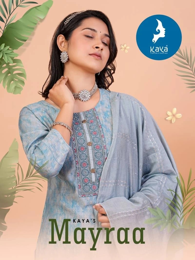 Kaya Mayraa Jacquard Silk Designer Kurti Pant With Dupatta