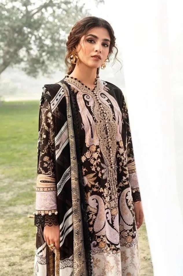 Taj Jade Solitaire 132 Pakistani Suits Chiffon Dupatta Collection