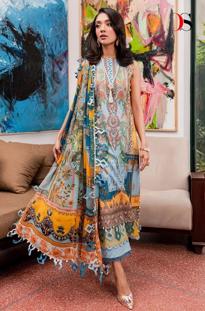 Deepsy Jade Bliss Lawn 24 Chiffon Dupatta Pakistani Suits Wholesale