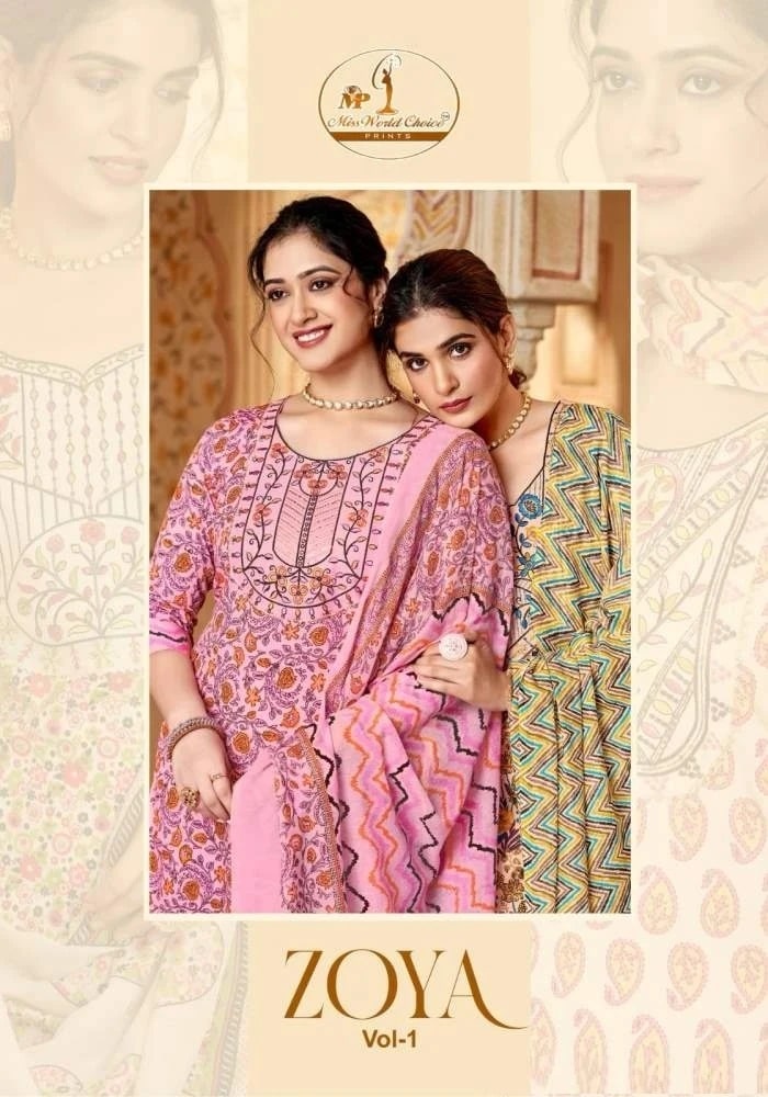 Miss World Zoya Vol 1 Printed Cotton Dress Material Collection
