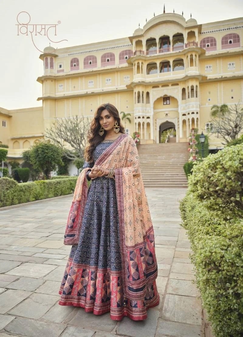 Virasat Ratrani Silk Readymade Designer Gown Collection