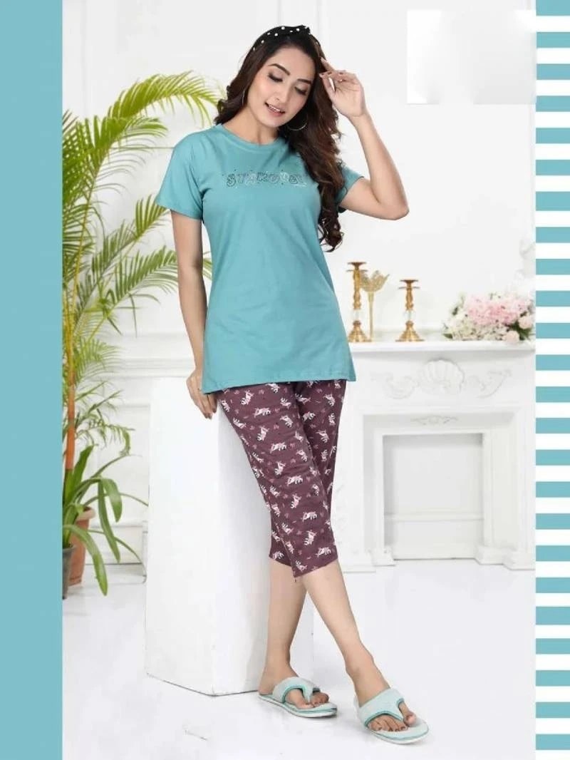 Summer Special Capri Vol Dk 332 Cotton Night Suits Collection