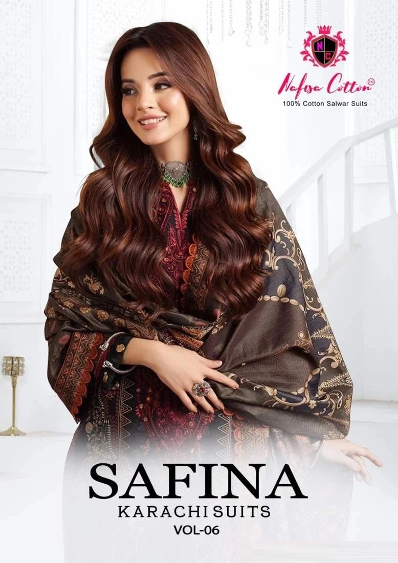 Nafisa Safina Vol 6 Pure Cotton Pakistani Dress Material Collection