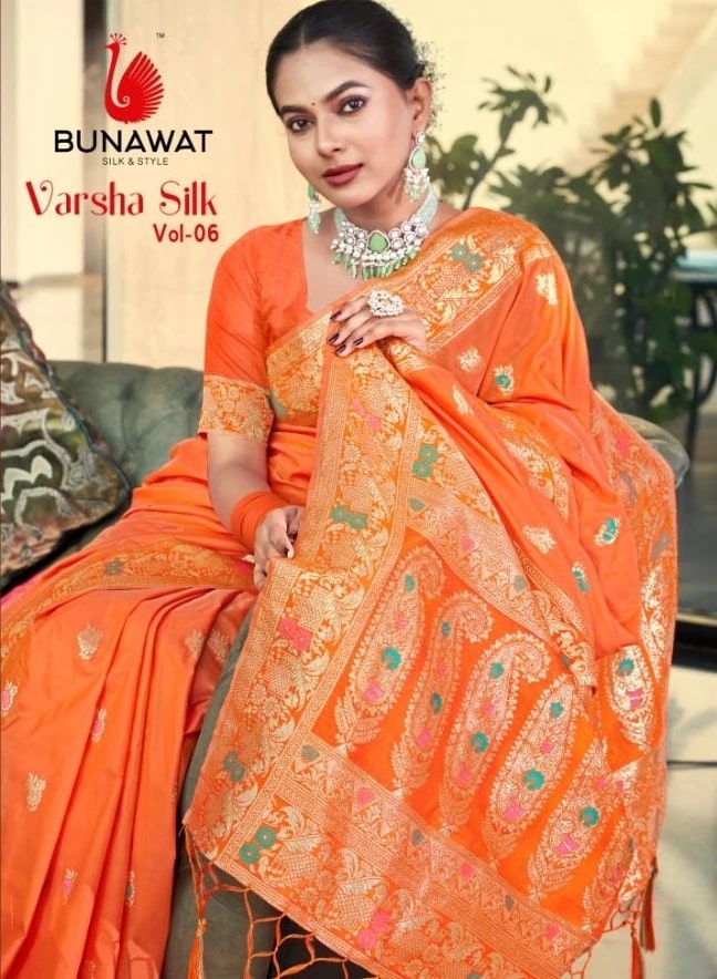 Bunawat Varsha Silk Vol 6 Silk Festive Wear Saree Collection