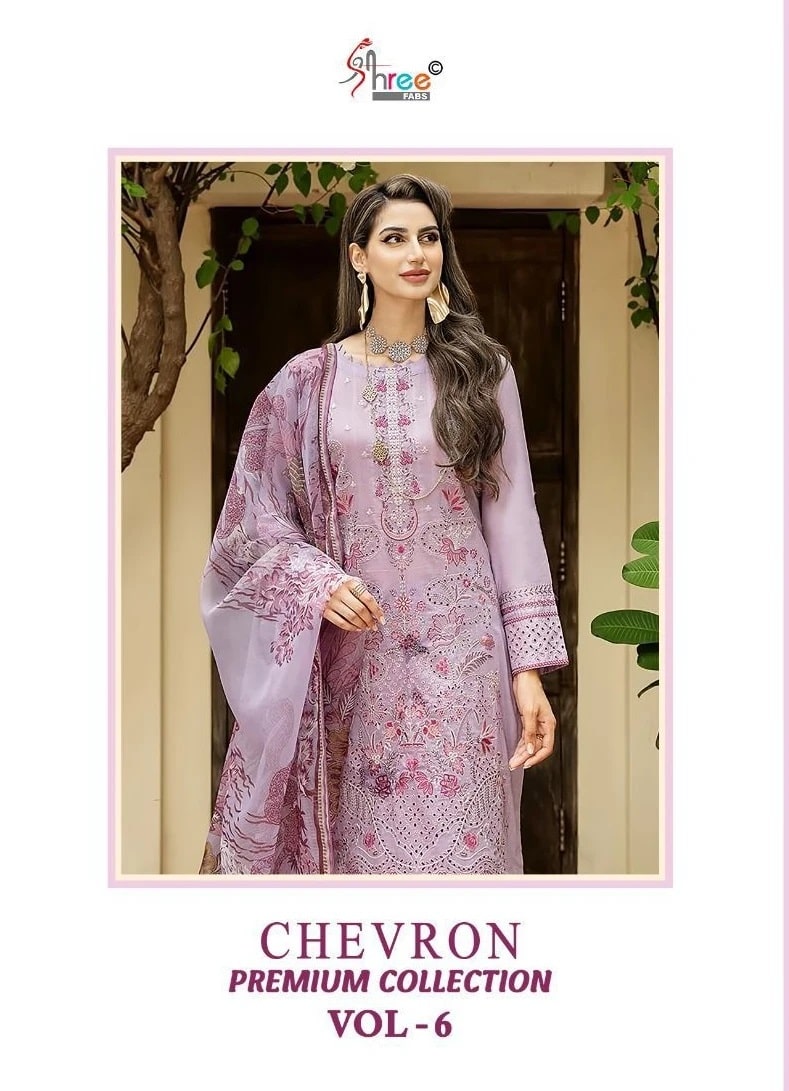 Shree Chevron Premium Collection Vol 6 Pakistani Suits Chiffon Dupatta