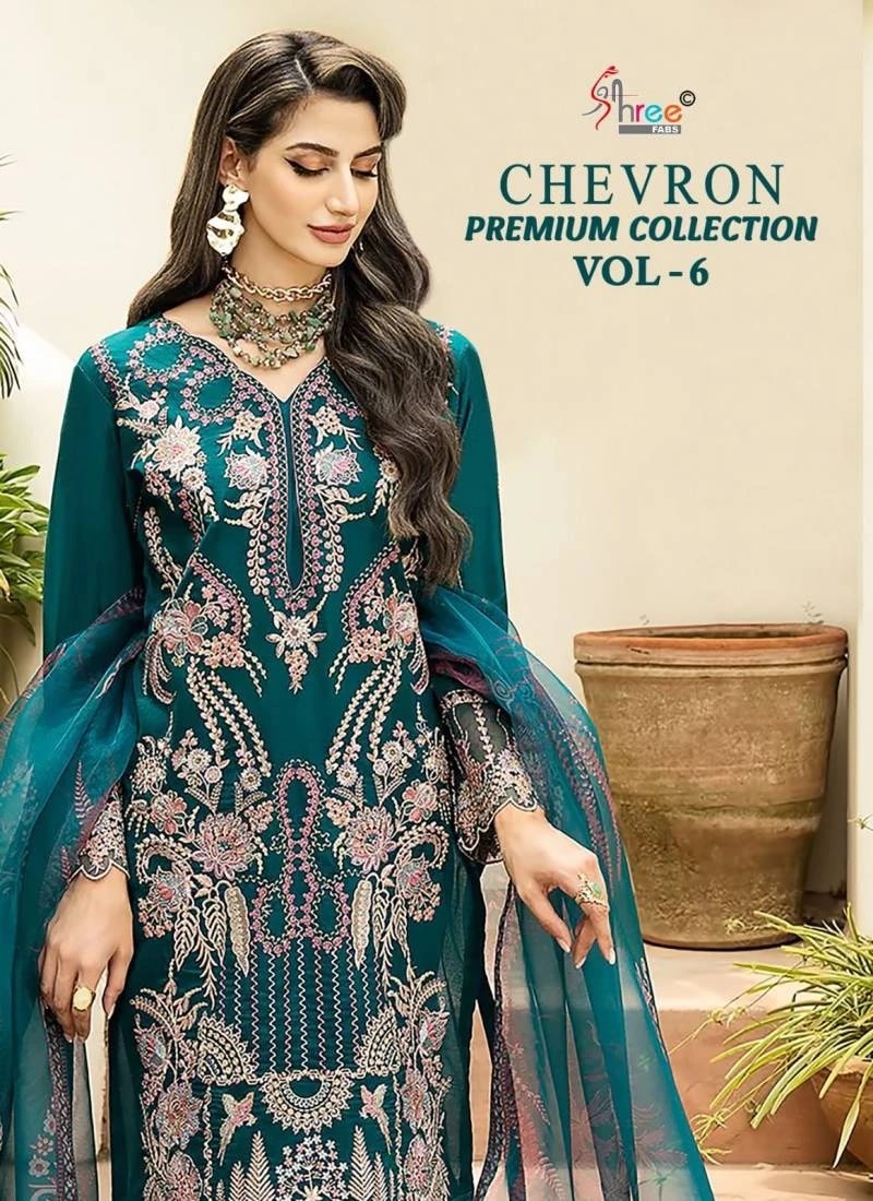 Shree Chevron Premium Collection Vol 6 Pakistani Suits Cotton Dupatta