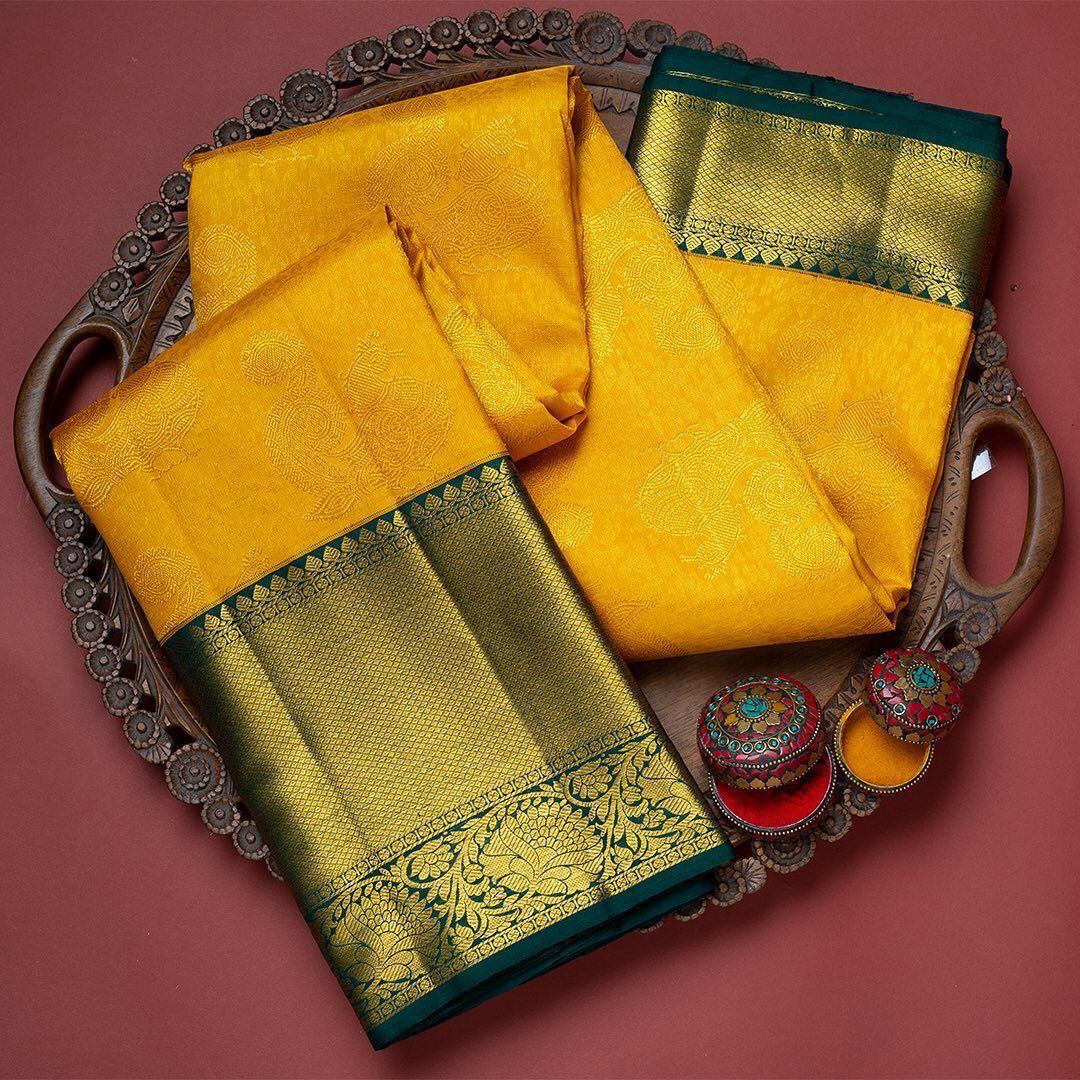 Kp 5030 Yellow Wedding Banarasi Silk Saree Wholesale