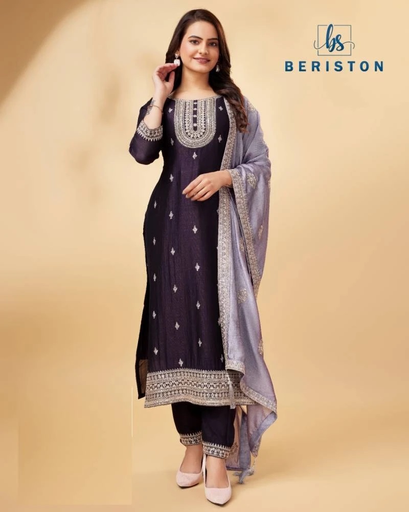 Beriston Bs Vol 12 Silk Heavy Embroidered Salwar Kameez Collection