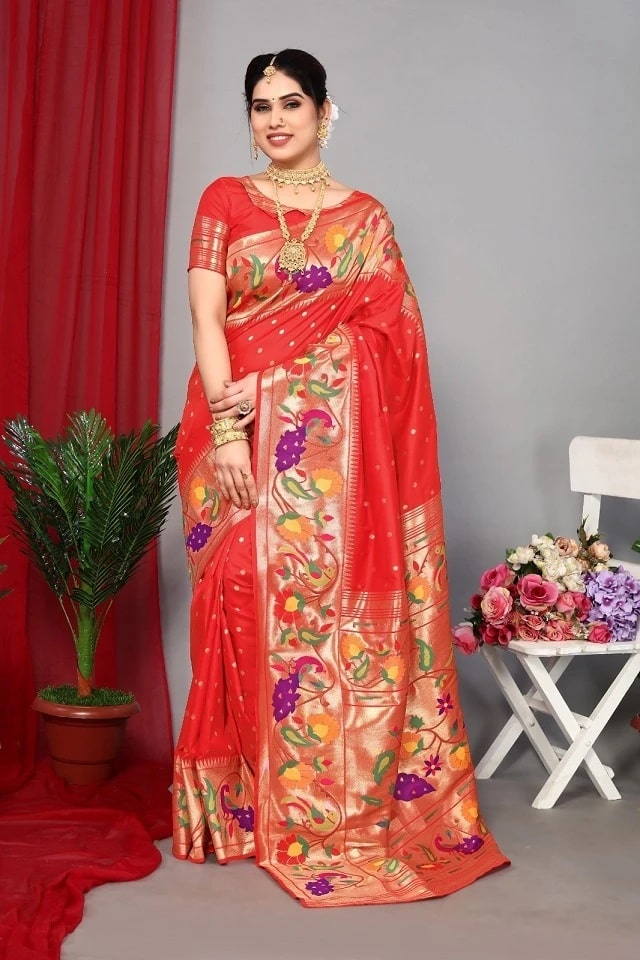 Meera 204 Heavy Jari Weaving Paithani Silk Saree Collection