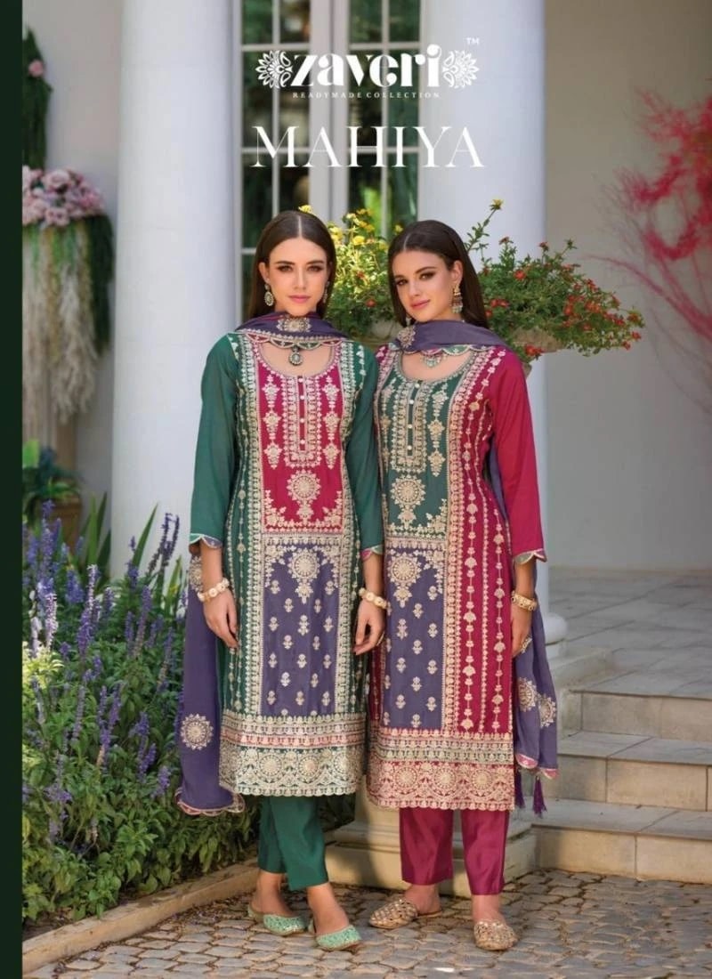 Zaveri Mahiya Embroidery Ready Made Suits Collection
