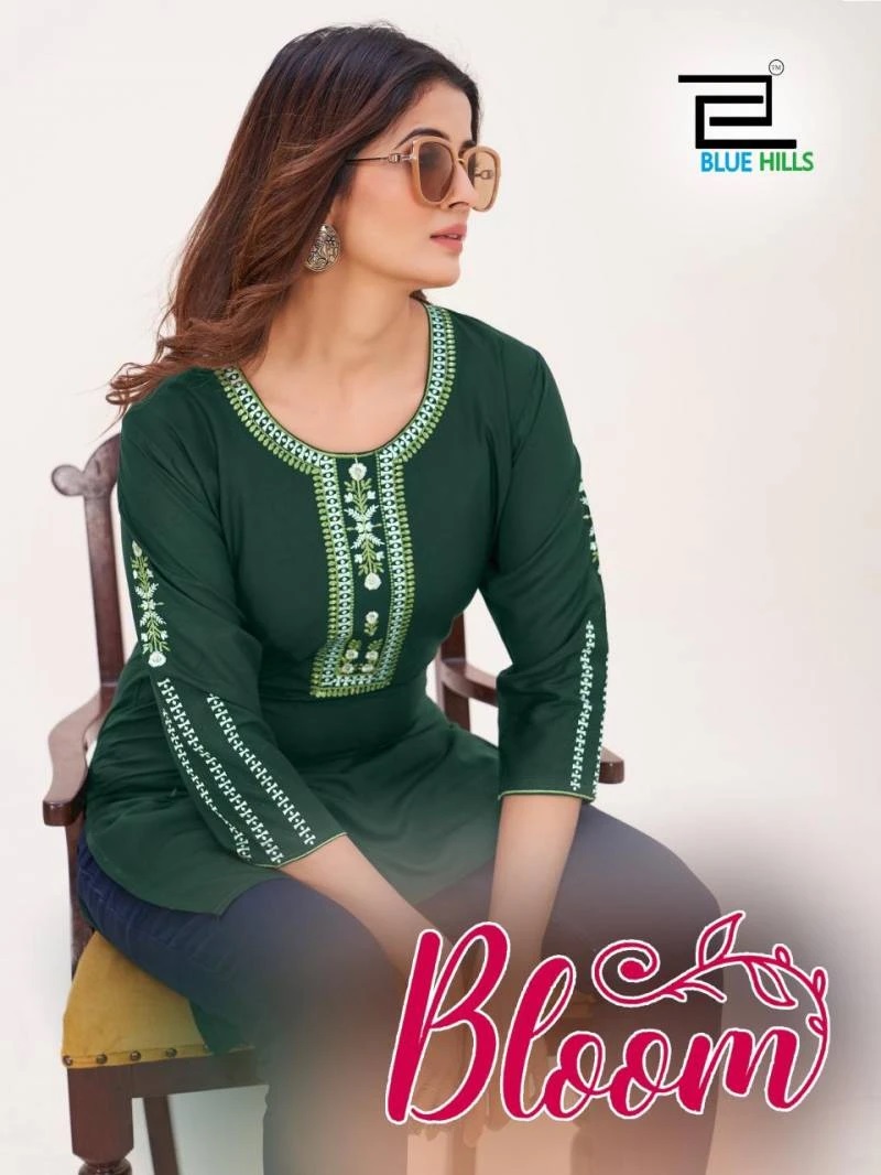 Blue Hills Bloom Embroidered Fancy Kurti Collection