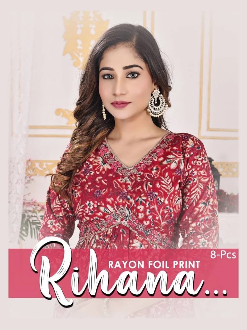 Trendy Rihana Printed Alia Cut Kurti Pant With Dupatta Collection