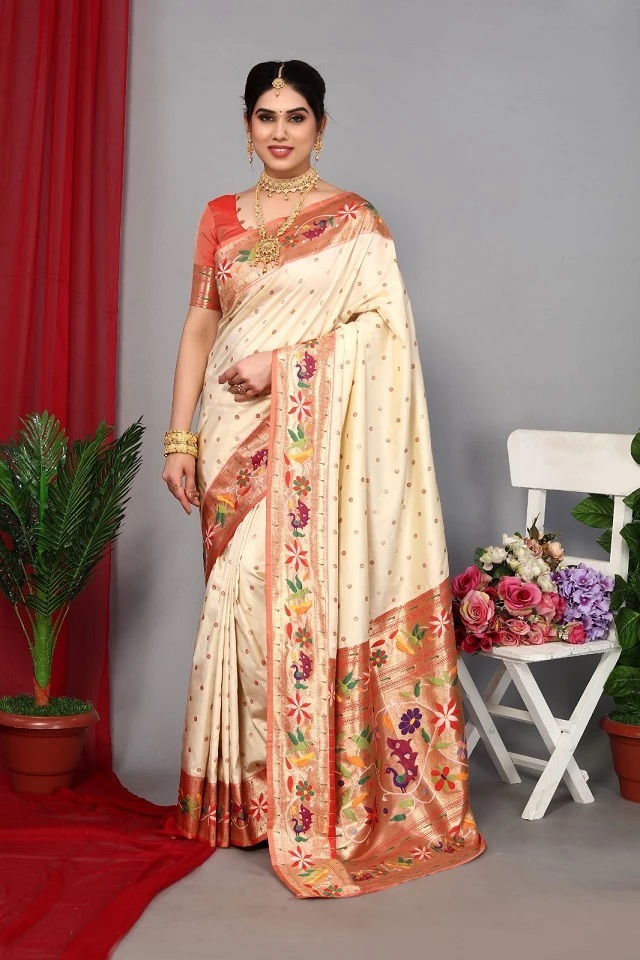 Meera 207 Heavy Jari Worked Paithani Silk Saree Collection