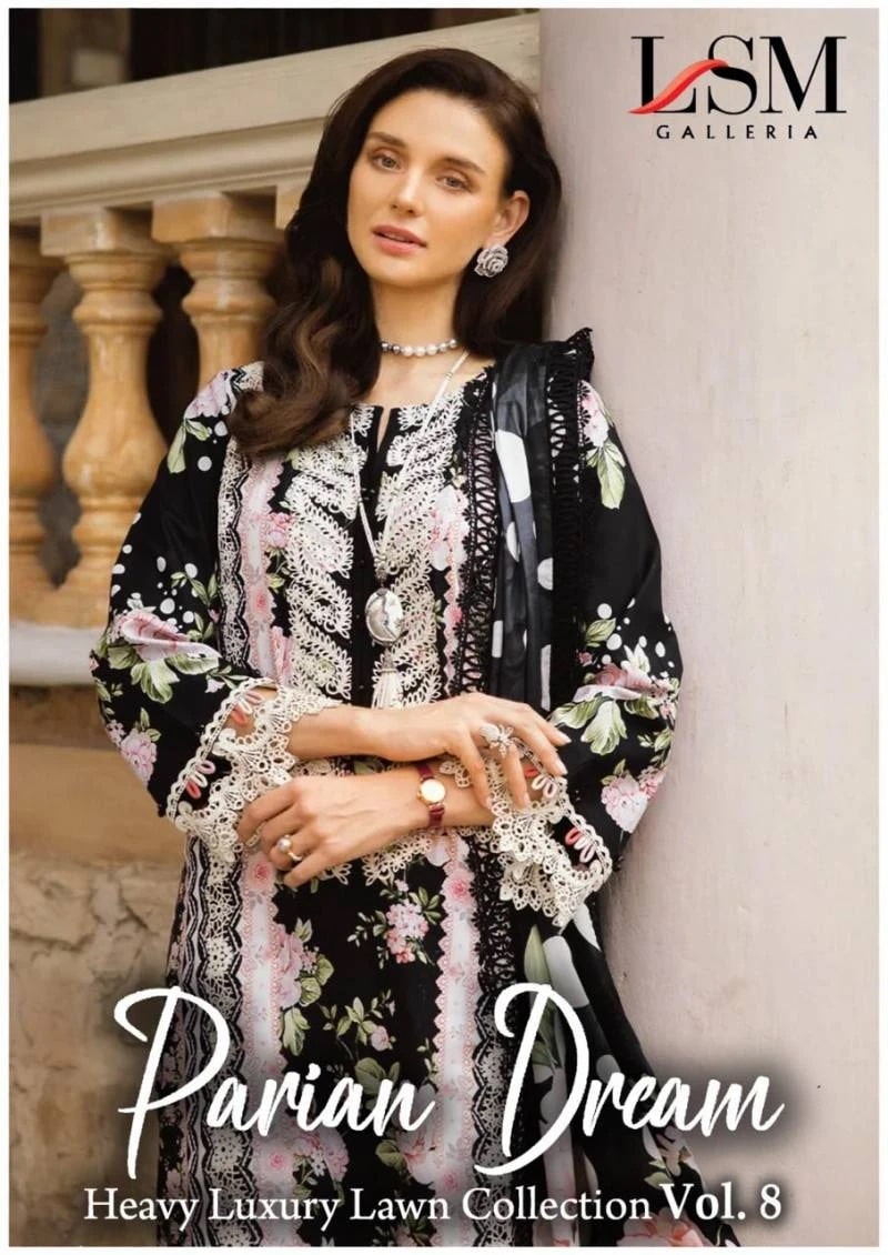 Lsm Parian Dream Vol 8 Lawn Cotton Pakistani Suits Dress Material