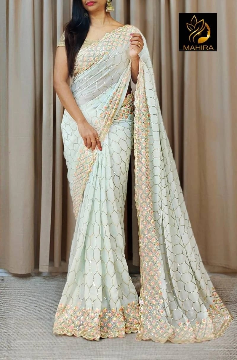 Vt 5065 Party Wear Georgette Saree Collection