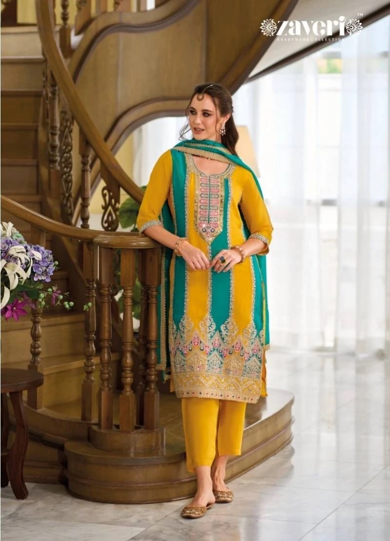 Zaveri Jasmine Emboidery Work Readymade Dress Collection