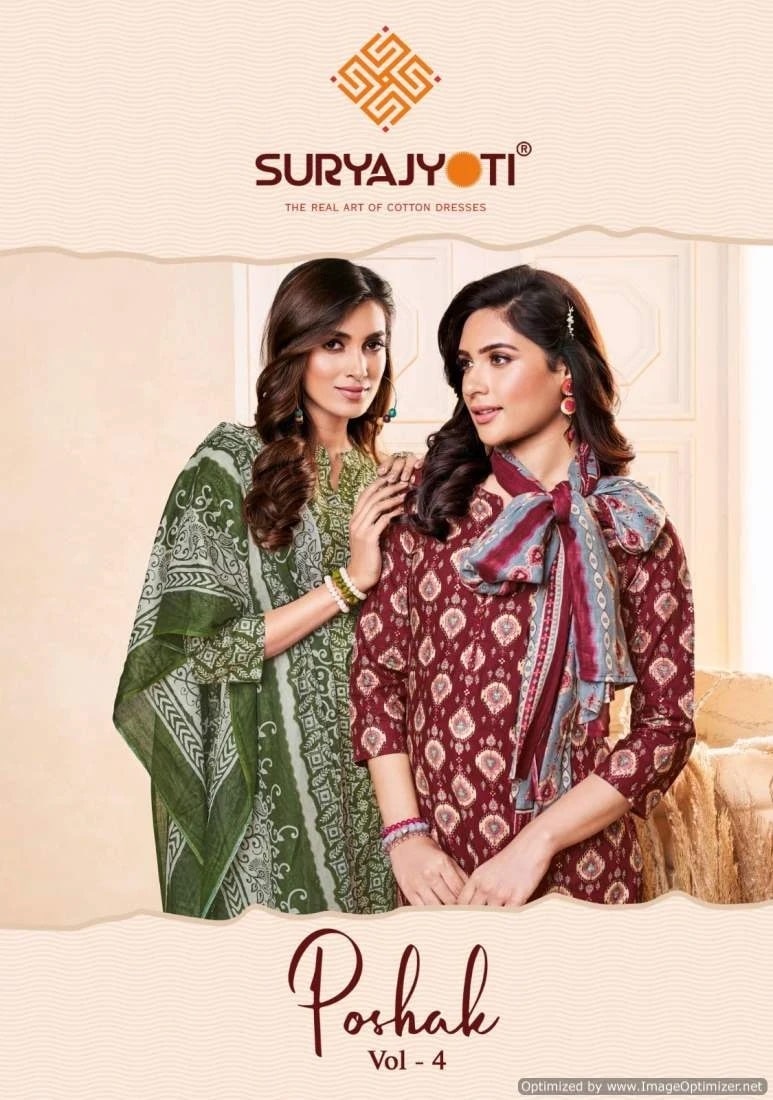 Suryajyoti Poshak Vol 4 Pure Cotton Designer Dress Material