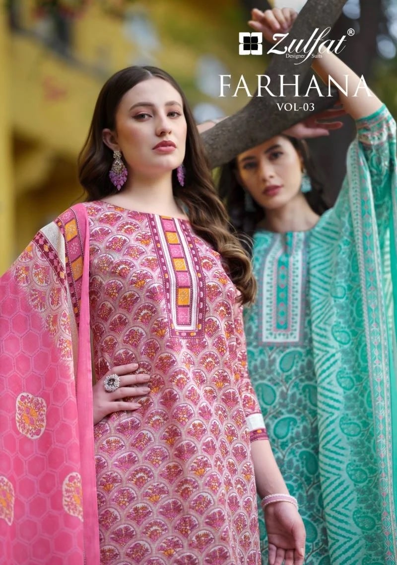 Zulfat Farhana Vol 3 Designer Dress Material Collection