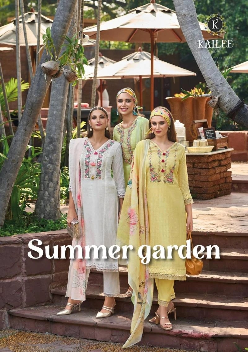 kailee Summer Garden Designer Kurti Bottom With Dupatta
