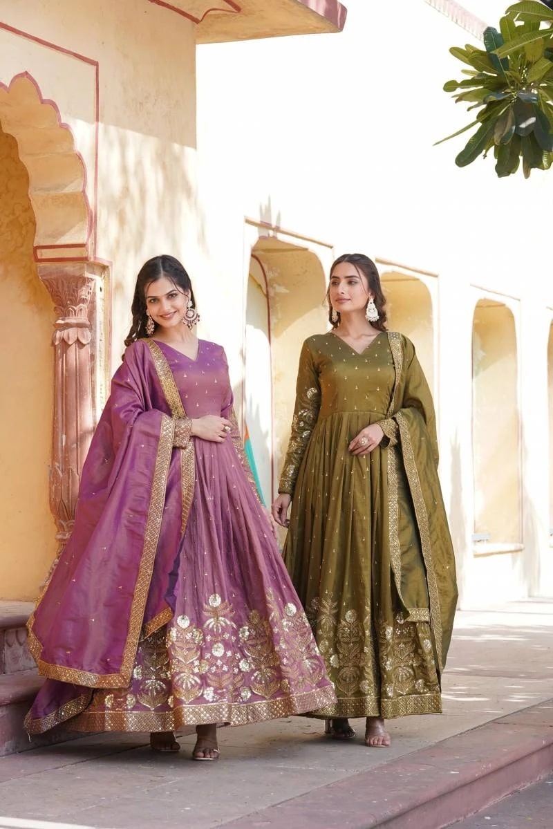Anamika Vol 23 Designer Gown With Dupatta Collection