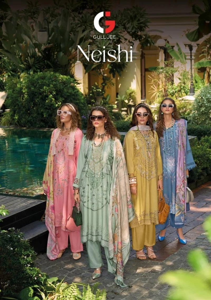 Gull Jee Neishi Muslin Designer Salwar Suits Collection