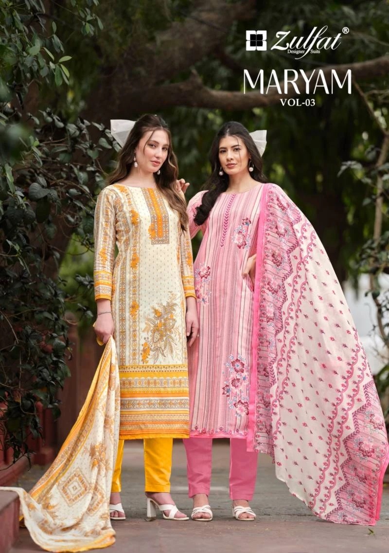 Zulfat Maryam Vol 3 Exclsuive Cotton Dress Material Collection