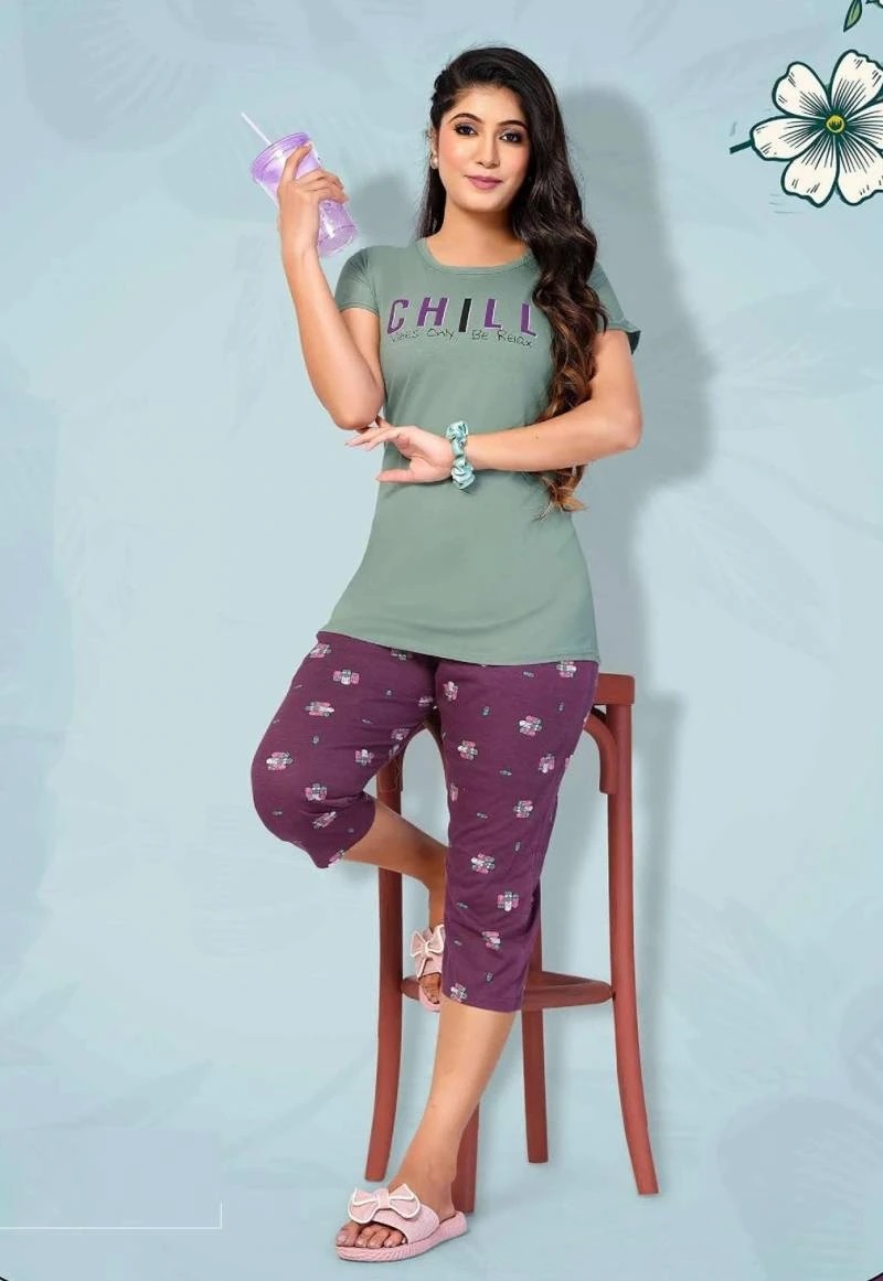 Summer Special Capri Vol Dk 2540 Cotton Night Suits Collection