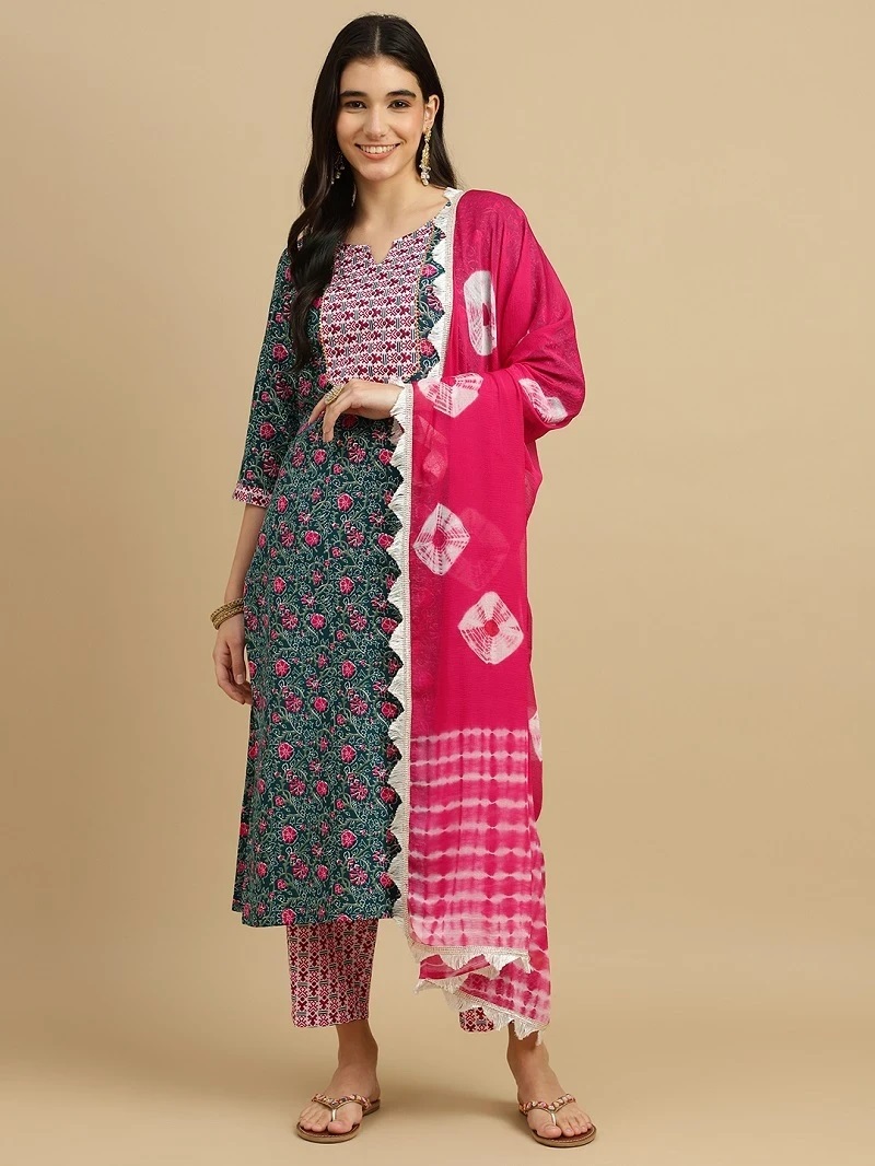 Riyana 50 Soft Cotton Kurti Pant With Dupatta Collection
